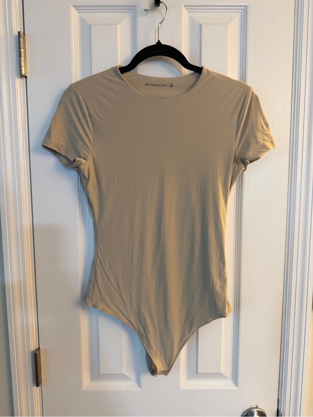 Abercrombie & Fitch Taupe Short Sleeve Bodysuit